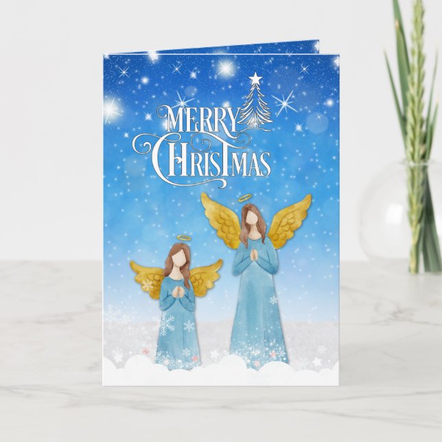 Carte de Noël Nuit d'Hiver Étoilée (Devant)
