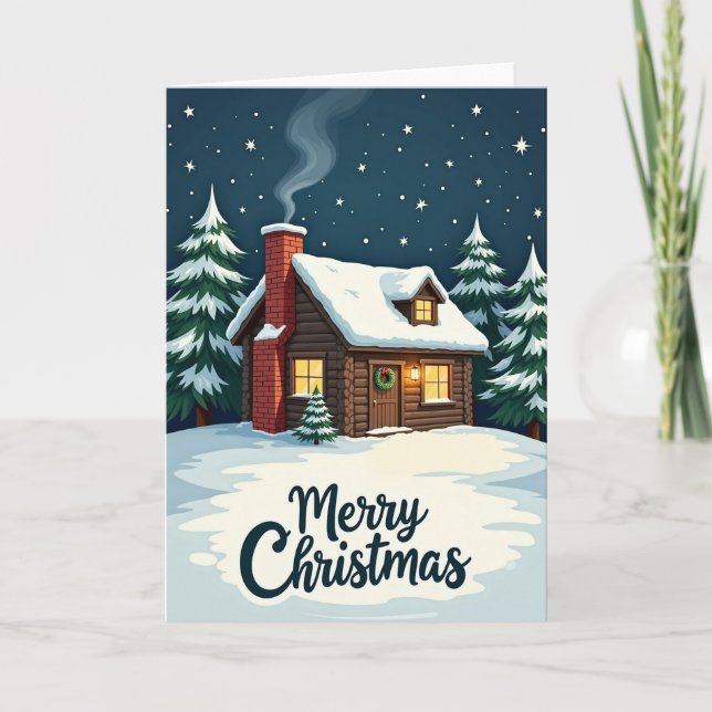 Carte de Noël Nuit Étoilée (Devant)