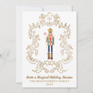 Carte de Noël Nutcracker Ballet Gold Crest