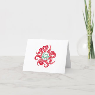 Carte de Noël Octopus