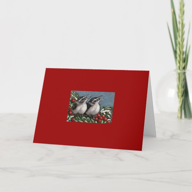 CARTE DE NOËL : OISEAUX : ILLUSTRATION (Devant)