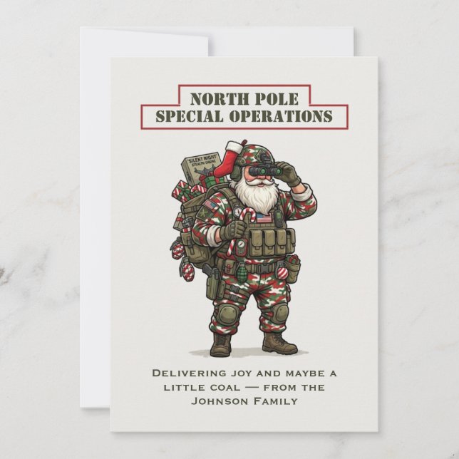 Carte de Noël Opérations Spéciales Pôle Nord (Devant)