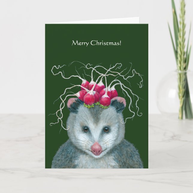 Carte de Noël Opossum (Devant)