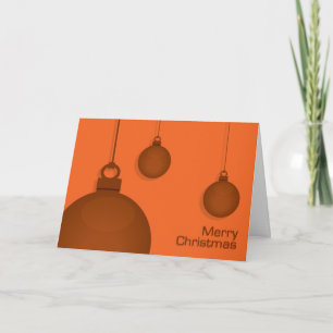 Carte de Noël Orange Baubles