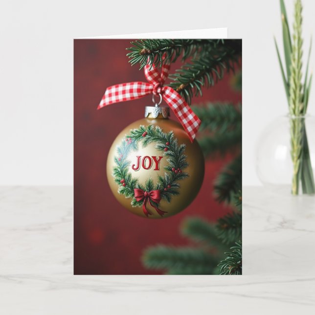 Carte de Noël Ornement Doré (Devant)