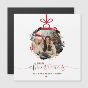 Carte de Noël Ornement Globe Photo