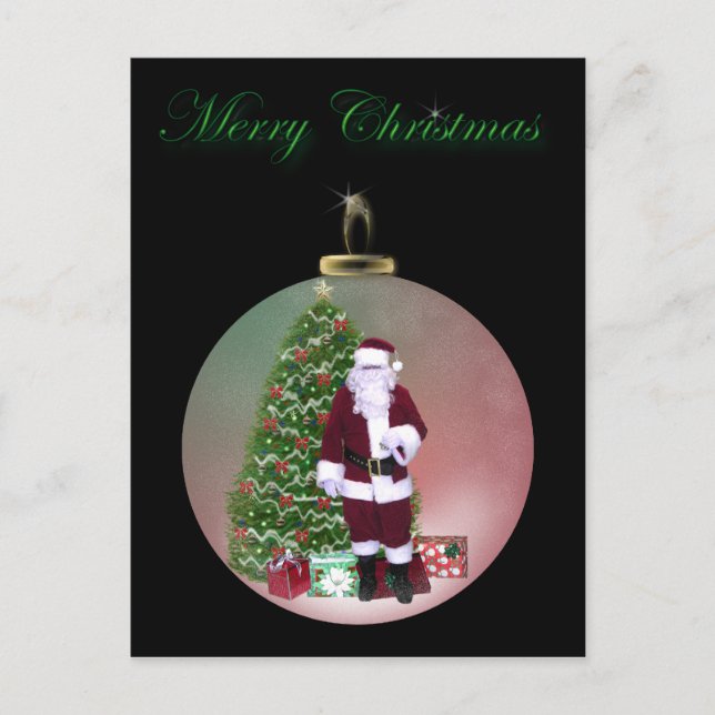 Carte de Noël ornement père Noël (Devant)