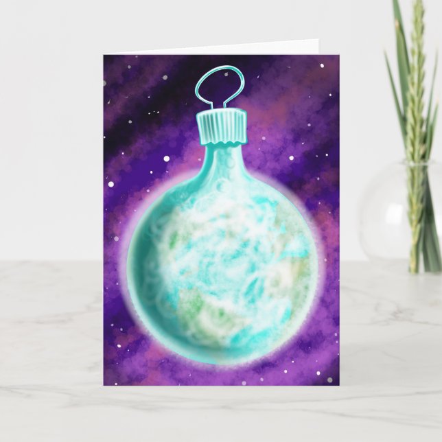 Carte de Noël ornement Terre (Devant)