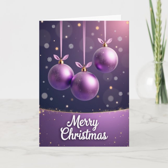 Carte de Noël Ornement Violet (Devant)