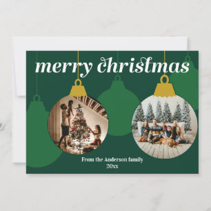 Carte de Noël ornementale avec deux photos