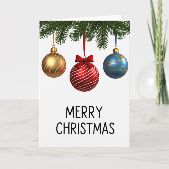Carte de Noël Ornements Joyeux (Devant)
