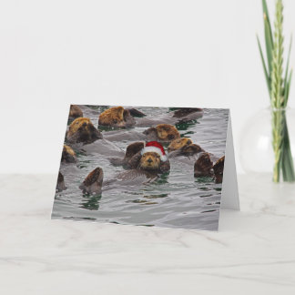 Carte de Noël Otter Père Noël
