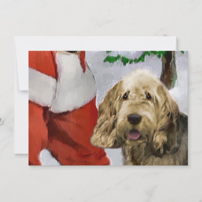 Carte de Noël Otterhound et Père Noël (Devant)