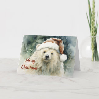 Carte de Noël Ours blanc