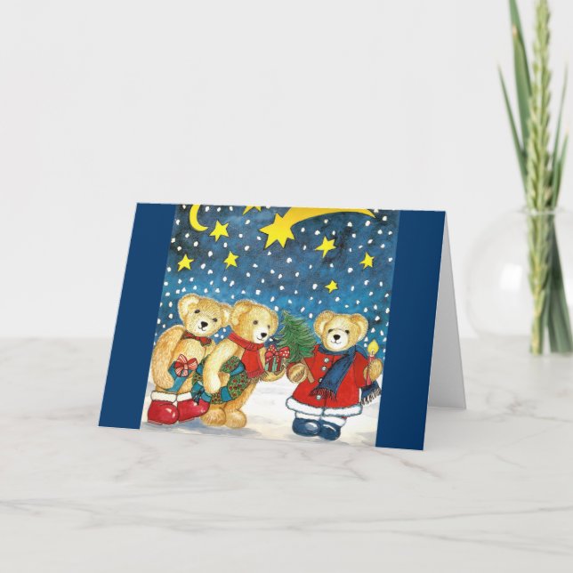 Carte de Noël « ours d'ours en peluche avec des (Devant)