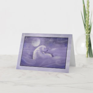 Carte de Noël Ours polaire et Cube