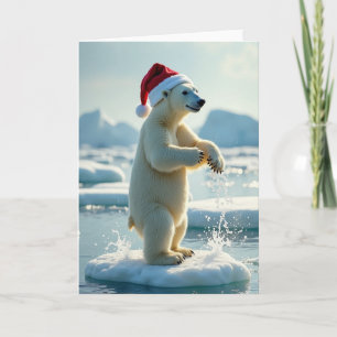 Carte de Noël Ours Polaire Splash