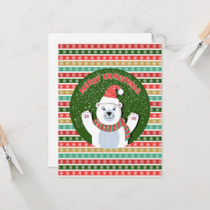 Carte de Noël ourson à personnaliser