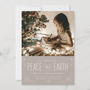 Carte de Noël Paix sur Terre avec Étoiles
