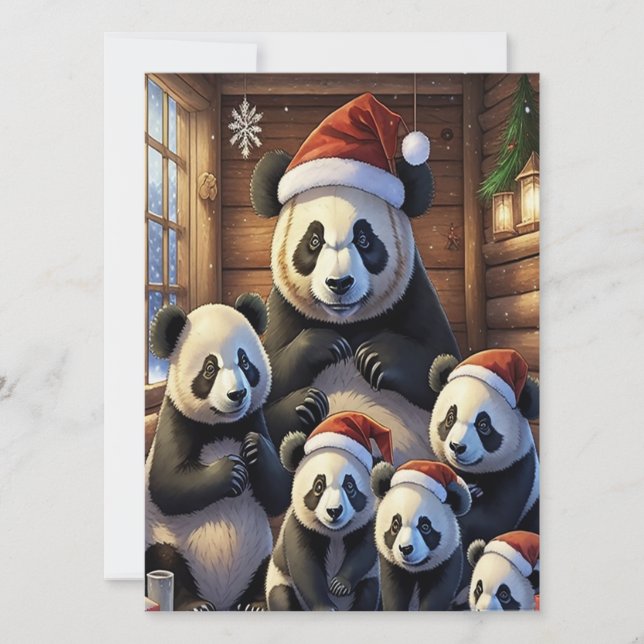 Carte de Noël Panda Bears (Devant)