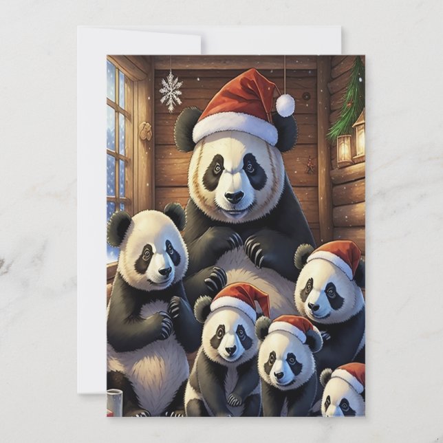 Carte de Noël Panda Bears (Devant)