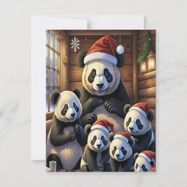 Carte de Noël Panda Bears (Devant)