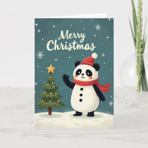 Carte de Noël Panda Joyeux