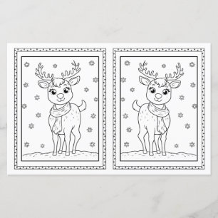 Carte de Noël Papier Reinder Coloriage pour enfant