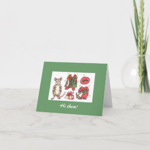 Carte de Noël papier souris
