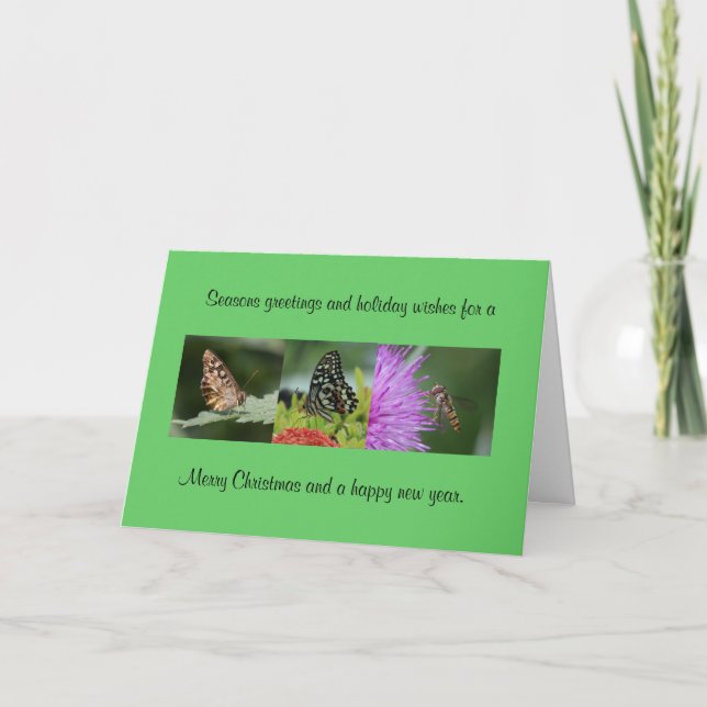 Carte de Noël papillon (Devant)