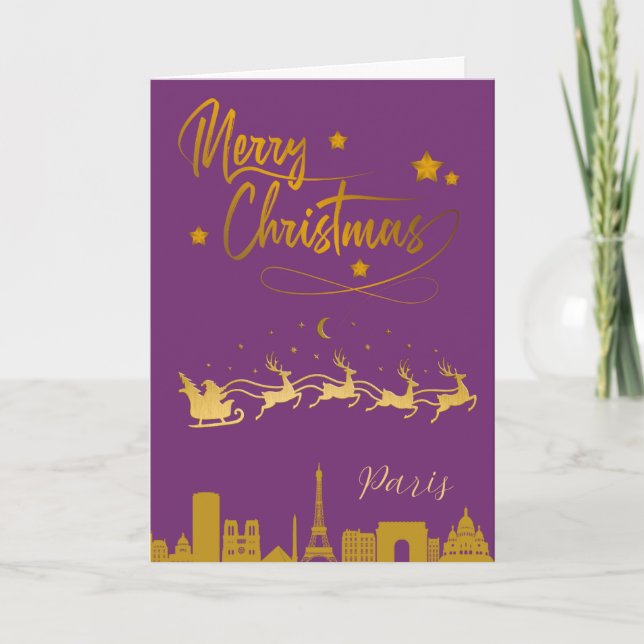 Carte de Noël Paris Skyline (Devant)