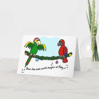 Carte de Noël Parrot Deck the Halls