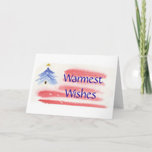 Carte de Noël Patriotique Aquarelle - Ver. 5