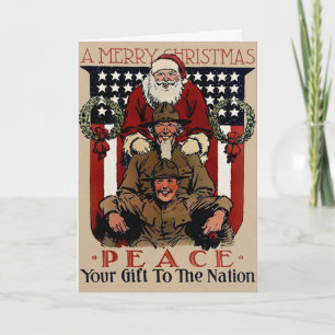Carte de Noël Patriotique vintage