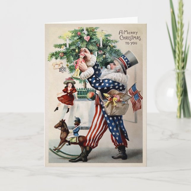 Carte de Noël Patriotique vintage (Devant)