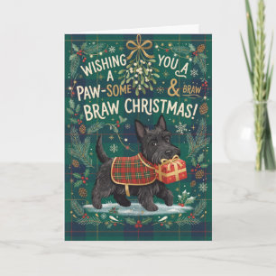 Carte de Noël Patte de Terrier Écossais