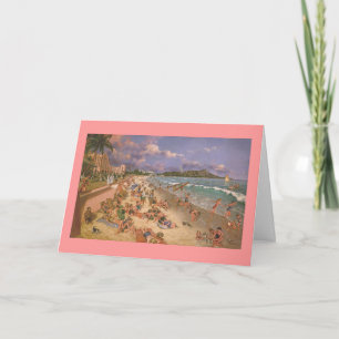 Carte de Noël Paul McGehee "The Beach at Waikiki"