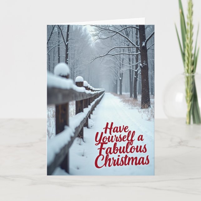Carte de Noël paysage d'hiver (Devant)