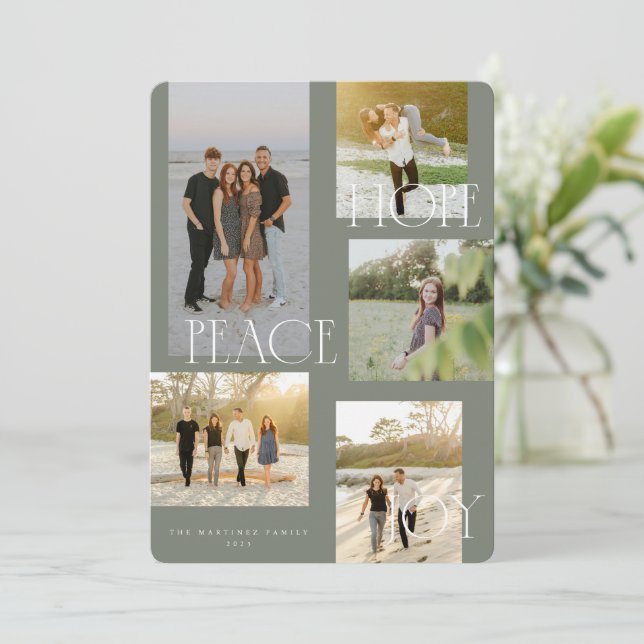 Carte de Noël Peace Hope Joy (Debout devant)