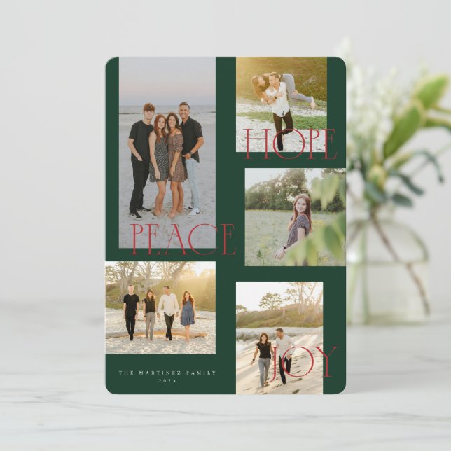 Carte de Noël Peace Hope Joy (Debout devant)