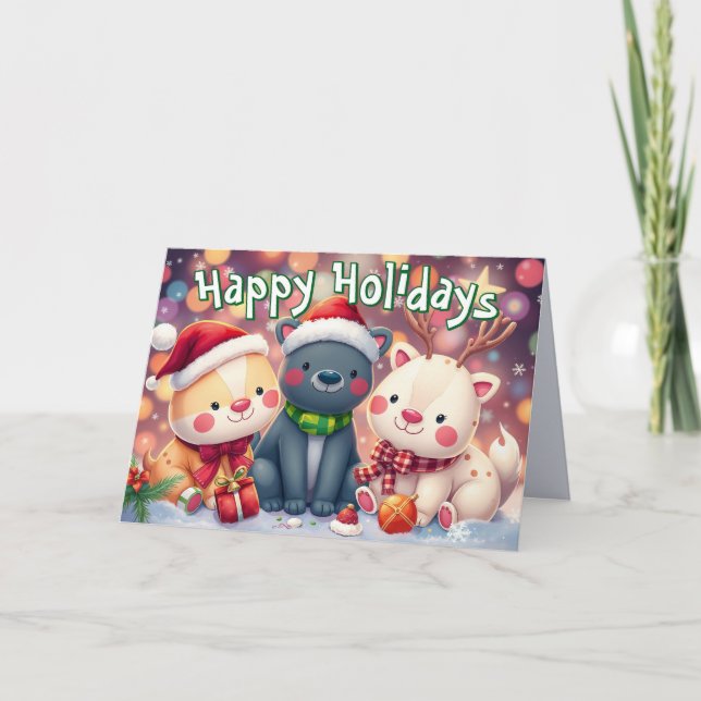 Carte de Noël Peluche (Devant)