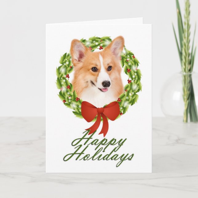 Carte de Noël Pembroke Corgi (Devant)