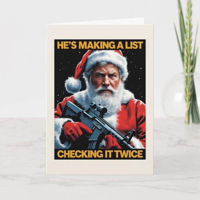 Carte de Noël Père Noël 2A | Deuxième amendement (Devant)