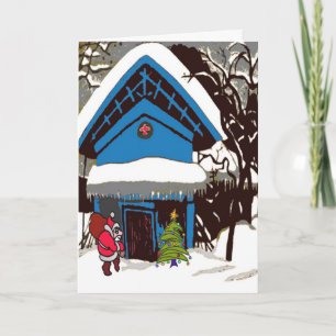 Carte de Noël père Noël at Chalet