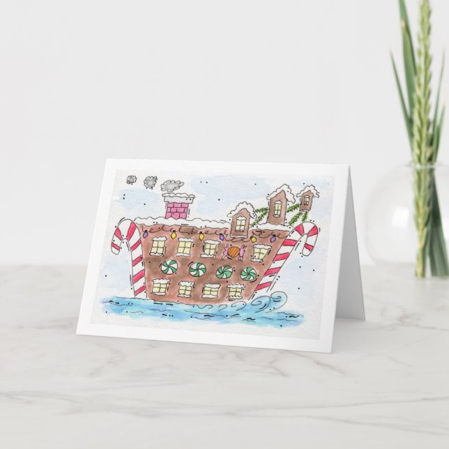 Carte de Noël "Père Noël Boat" (Devant)