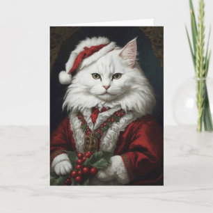 Carte de Noël père Noël Cat