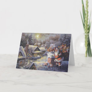 Carte de Noël père Noël Comté de neige