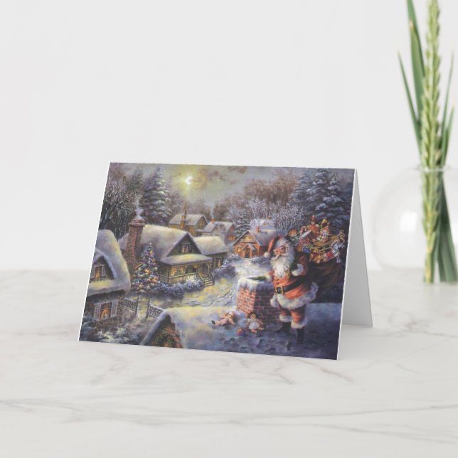 Carte de Noël père Noël Comté de neige (Devant)