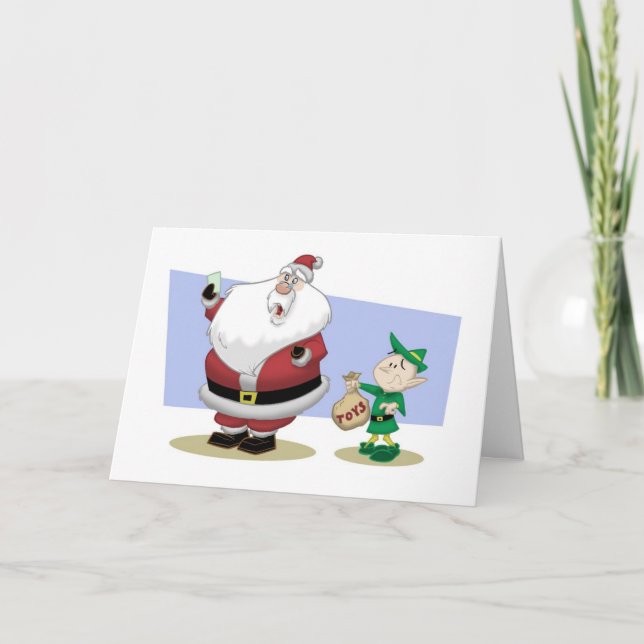 Carte de Noël père Noël de mauvaise année (Devant)