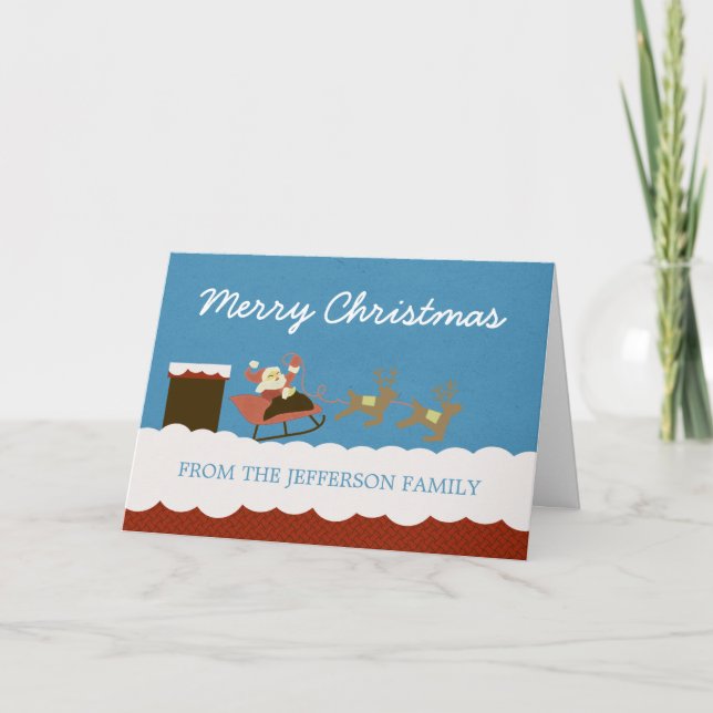 Carte de Noël père Noël et Reindeer (Devant)